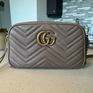 Authentic Gucci GG Marmont Small Shoulder Bag - Dusty Pink (Beige)